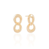 Brinco Elos Pendurados Banhado a Ouro 18K