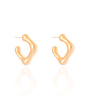 Brinco Argola Orgânica Lisa ABS 2.2 cm Banhado a Ouro 18K