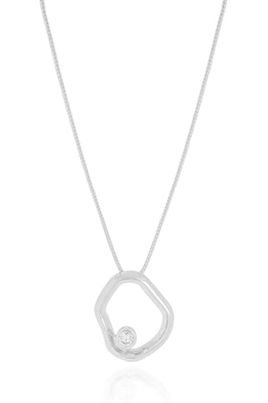 Gargantilha Veneziana Orgânico Vazado Ponto de Luz Cristal Ródio Branco - 45 cm