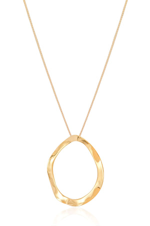 Gargantilha Veneziana Oval Ondas Banhado a Ouro 18K