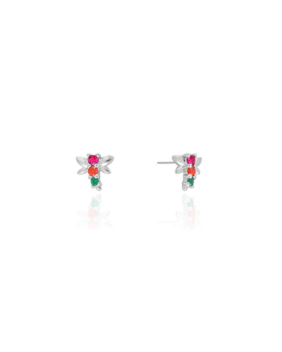 Brinco Abelha Colorida Banhado a Ouro 18K