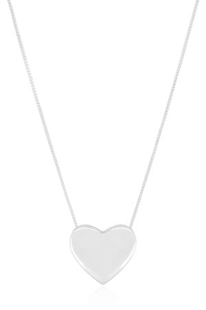 Gargantilha Veneziana Coração Liso Ródio Branco