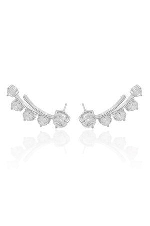 Ear Cuff Pontos de Luz Cristal Ródio Branco