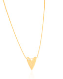 Gargantilha Veneziana Coração Liso Ponto de Luz Cristal Banhado a Ouro 18K - 45 cm