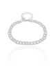 Pulseira Grumet Corações Lisos Ródio Branco
