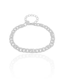 Pulseira Grumet Corações Lisos Ródio Branco