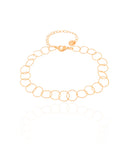 Pulseira Círculos Texturizados 8 mm Banhado a Ouro 18K