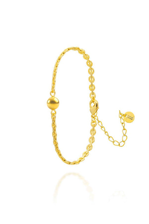 Pulseira Corrente Modelo Cartier com Bolinha Lisa