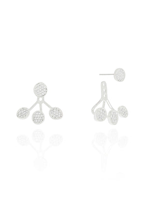 Brinco Ear Jacket Cravejado Cristal 1.9 cm