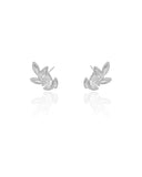 Ear Cuff Folha Gota Cristal Ródio Branco