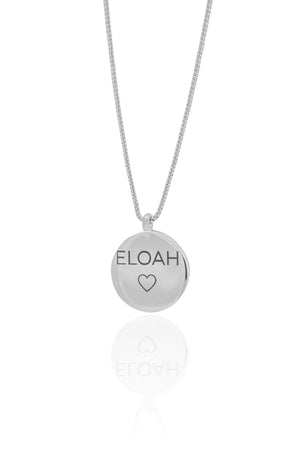 Gargantilha com Pingente Redondo Personalizado Ródio Branco