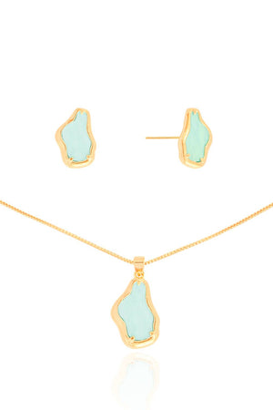 Conjunto Orgânico Resinado Azul Tiffany