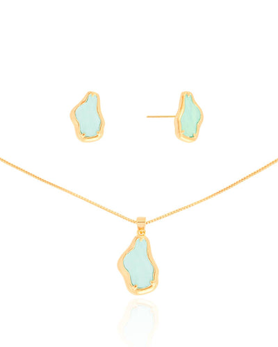 Conjunto Orgânico Resinado Azul Tiffany