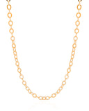 Gargantilha Elos Ovais 5 mm Banhado a Ouro 18K - 40 cm