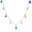 Choker Elos Gotas Coloridas e Pontos de Luz Cristal Ródio Branco