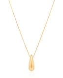 Gargantilha Veneziana com Pingente de Gota Abaulada Lisa Banhado a Ouro 18K