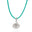 Choker Fio Coreano Verde Água Concha Ródio Branco