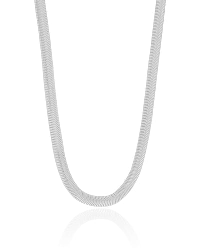 Choker Snake 5 mm Ródio Branco - 32 cm