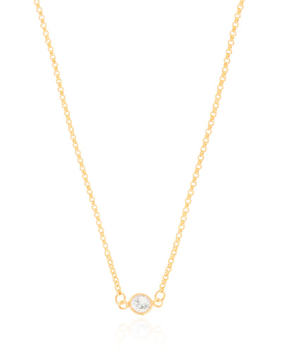 Colar Back Necklace Elos Pontos de Luz Cristal Banhado a Ouro 18K - 60 cm