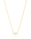 Gargantilha Back Nacklace Elos Pontos de Luz Cristal Banhado a Ouro 18K - 60 cm