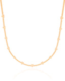 Choker Fita Corações Lisos Banhado a Ouro 18K
