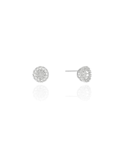 Brinco Ponto de Luz Borda Cravejada Cristal 10 mm
