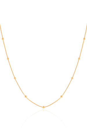 Choker Veneziana Bolinhas 2 mm Banhado a Ouro 18K