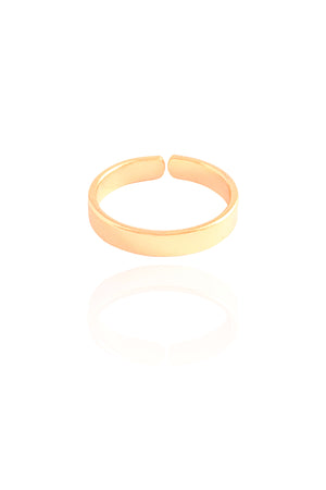 Anel Liso 3 mm Tamanho 14 Banhado a Ouro 18K