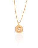 Gargantilha com Pingente Redondo Personalizado Banhado a Ouro 18K