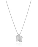 Gargantilha Veneziana Pingente Orgânico Liso 1.5 cm Ródio Branco - 45cm