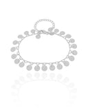 Pulseira Plaquinhas Lisas 6 mm Ródio Branco