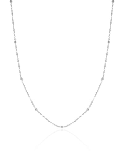 Choker Elos Detalhes Ródio Branco - 30 cm