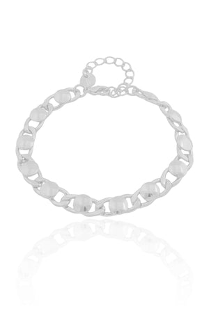 Pulseira Grumet Redondos Lisos Ródio Branco