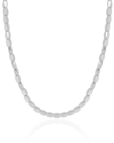 Choker Abaulada ABS Ródio Branco - 31 cm