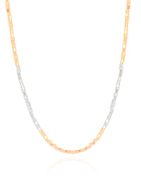 Gargantilha Longa Tubo Quadrado 2 mm Mix de Banhos - 60 cm