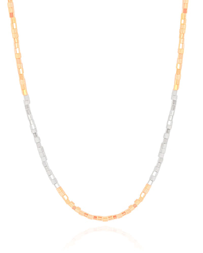 Gargantilha Longa Tubo Quadrado 2 mm Mix de Banhos - 60 cm