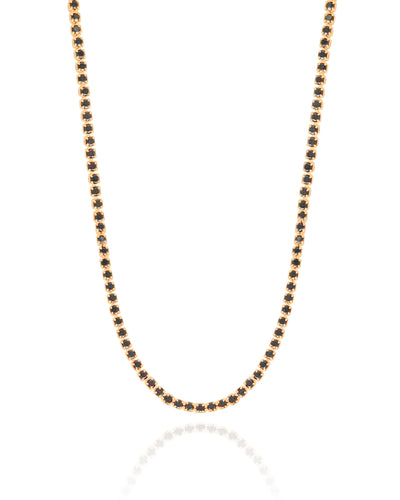 Choker Riviera Preta 2 mm Banhado a Ouro 18K - 35 cm