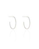 Brinco Argola Oval Fio 2.4 cm Ródio Branco