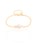 Pulseira Elos Pérolas Banhado a Ouro 18K