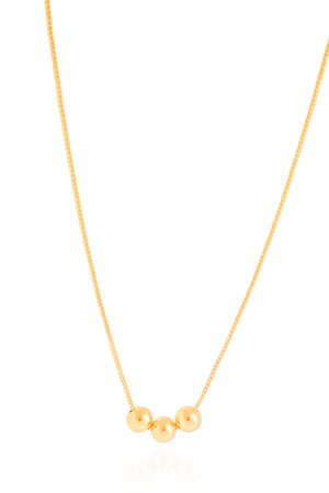 Gargantilha Veneziana Bolinhas Lisas 6 mm Banhado a Ouro 18K - 45 cm