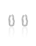 Brinco Argola Click Ondulada 2.4 cm Ródio Branco