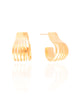 Brinco Argola Gota Filetes Liso 3.1 cm Banhado a Ouro 18K