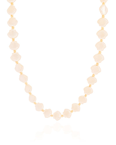 Choker Mini Conchas Peroladas Banhado a Ouro 18K - 30 cm