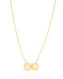 Gargantilha Veneziana Filhos Menino Menina Detalhe Ponto de Luz Cristal Banhado a Ouro 18K - 45 cm