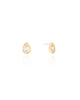 Brinco Gota Cristal 1.2 cm Banhado a Ouro 18K