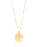 Gargantilha Elos Pingente Redondo Frisado 17 mm Banhado a Ouro 18K - 45 cm