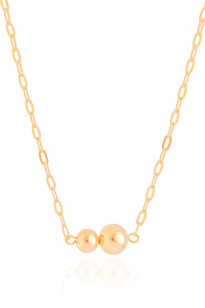 Choker Elos Bolas Lisas Banhado a Ouro 18K