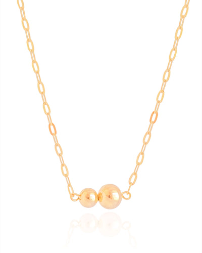 Choker Elos Bolas Lisas Banhado a Ouro 18K - 35 cm