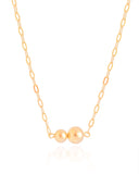 Choker Elos Bolas Lisas Banhado a Ouro 18K
