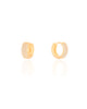 Brinco Argola Click Cravejado Cristal 1.4 cm Banhado a Ouro 18K